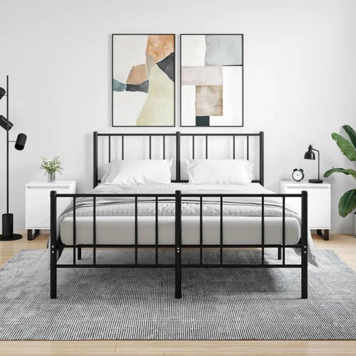 VidaXL Nočna omarica 2 kosa visok sijaj bela 40x30x50cm inženirski les Slike