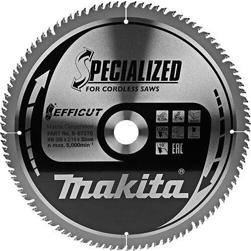 Makita list za testeru od tvrdog metala efficut B-67278 Cene