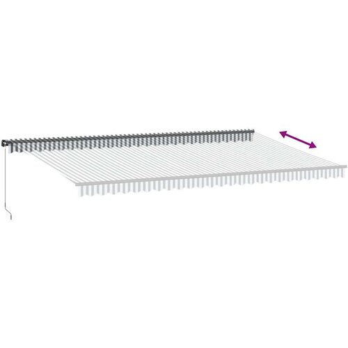 Tenda na ručno uvlačenje s LED diodama antracit&amp;amp;amp bijela Slike