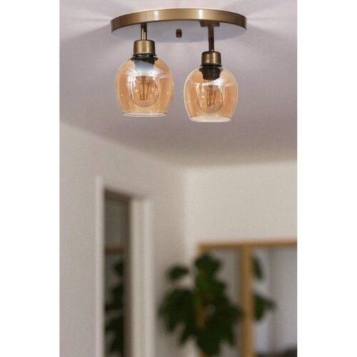 Opviq luster 9018-2, 2 &amp;times; E27, medeni / zlatni Slike