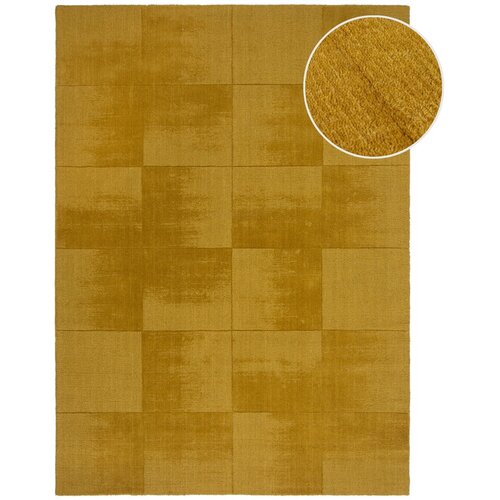 Flair Rugs Oker žuti ručno rađen vunen tepih 200x290 cm Demi Check Ombre – Cijene