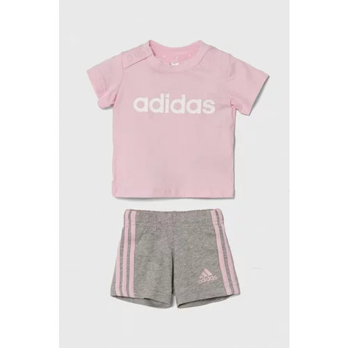 Adidas Otroški bombažen komplet roza barva