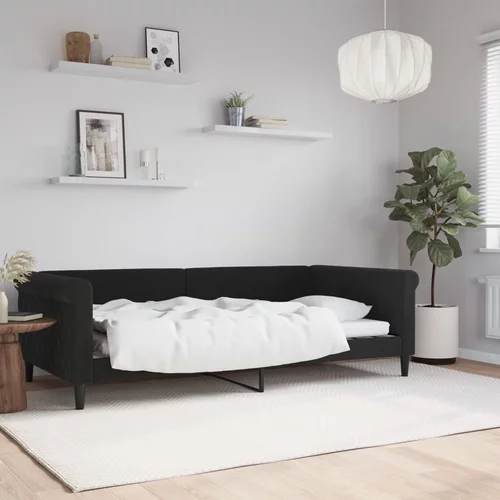 vidaXL Raztegljiva postelja črna 100x200 cm žamet