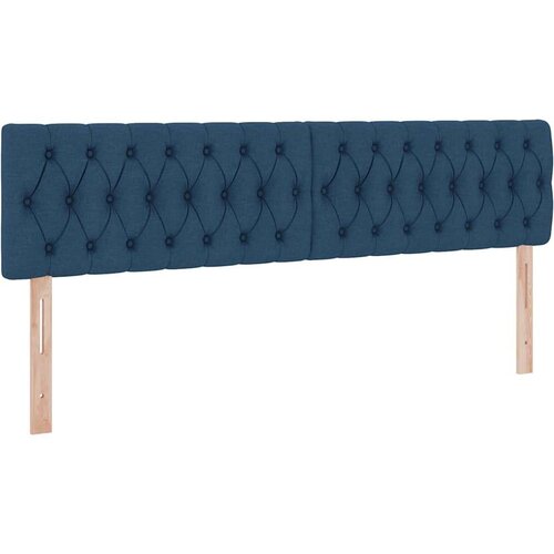  Krevet S LED lampica s uzglavljem Plava 160 x 200 cm tkanina Slike
