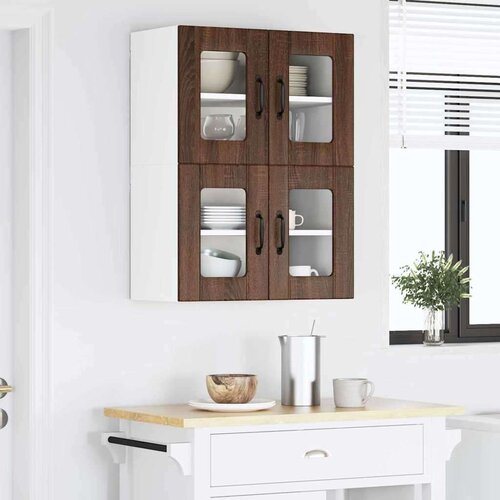  Zidni kuhinjski ormarić Zidne 2 pcs Smeđi hrast 60 x 31 x 40 cm Slike