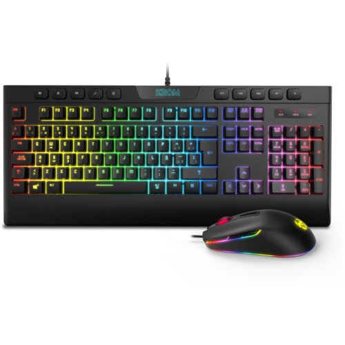 Krom Pack RGB Teclado Membrane Y Raton Kalyos, (20605482) Cene