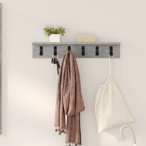 vidaXL Vješalica za kapute na zidu Beton siva 60 x 10.5 x 10.5 cm Cene