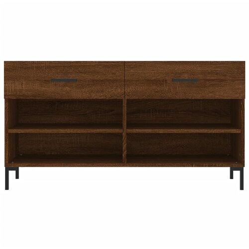 Klupa za cipele smeđa boja hrasta 102x35x55cm konstruirano drvo Slike