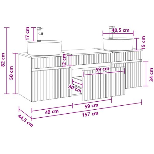  Set ormarića za kupaonicu 3 kom. Siva Sonoma 49 x 44,5 x 65 cm Slike