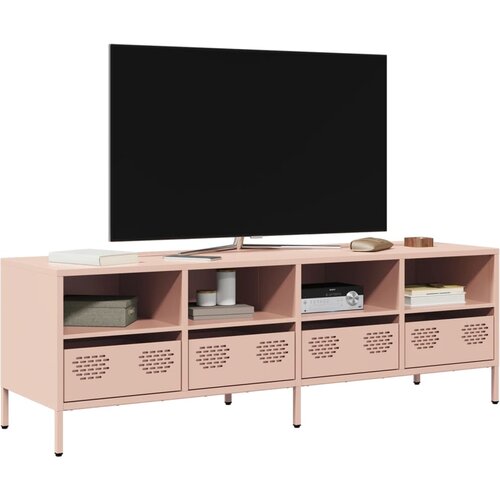 VidaXL TV ormarić ružičasti 135x39x43,5 cm hladno valjani čelik Slike