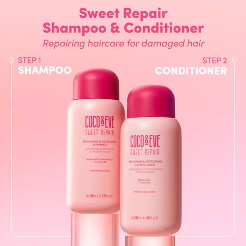 Coco &amp;amp; Eve Sweet Repair Repairing &amp;amp; Restoring Shampoo intenzivno regeneracijski &amp;scaron;ampon za po&amp;scaron;kodovane in barvane lase 280 ml Slike