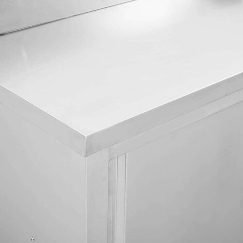 VidaXL Radni stol s kliznim vratima 100 x 50 x (95 - 97) cm od čelika Slike