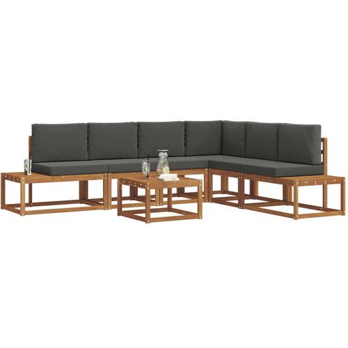  Set vanjskih sofa s jastukom 7 Komad Prirodna i antracit Slike