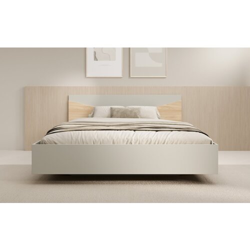 ADRK Lesena postelja Atson 140x200 cm - hrast - HRAST-SIVO BE Slike