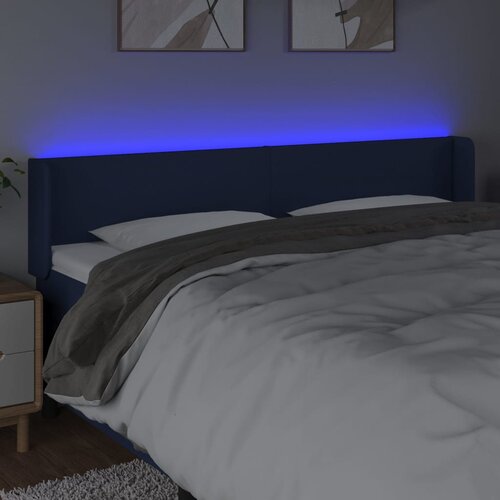  LED uzglavlje plavo 163x16x78/88 cm od tkanine Slike