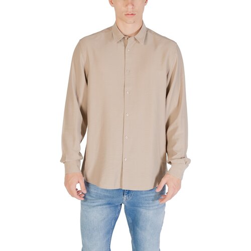 Antony Morato Srajce z dolgimi rokavi SHIRT NAPOLI REGULAR FIT MMSL00752-FA400082 Bež Slike