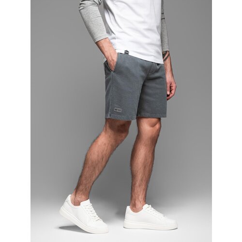 Ombre BASIC men&amp;#039;s cotton sweat shorts - navy blue Slike