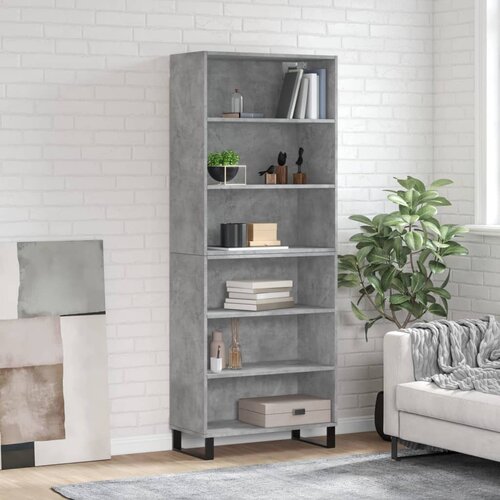 Visoka komoda siva betona 69,5x32,5x180 cm konstruirano drvo Cene