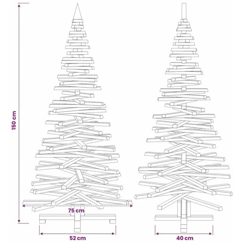  Drveno božićno drvce KOTKA 150 cm Masivna borovina Prirodno - 150 cm Prirodna (neobrađena) Slike