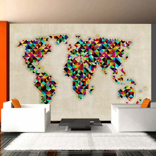  tapeta - World Map - a kaleidoscope of colors 250x193