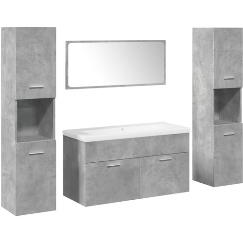 vidaXL 5-dijelni set kupaonskog namještaja siva boja betona drveni Cijene