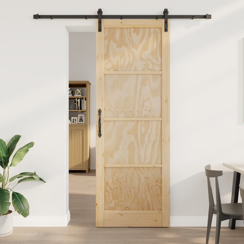 vidaXL drsna vrata s kompletom strojne opreme 83x232 cm masivna vrata iz bora, notranja vrata 'ORKDAL'83x232x4 cm masivna vrata iz bora Cene