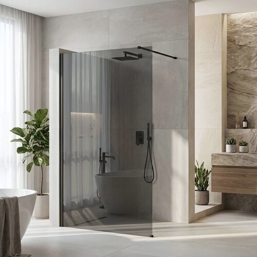 Rea Stena za prhanje Flexi Grey / Black 120 Cene