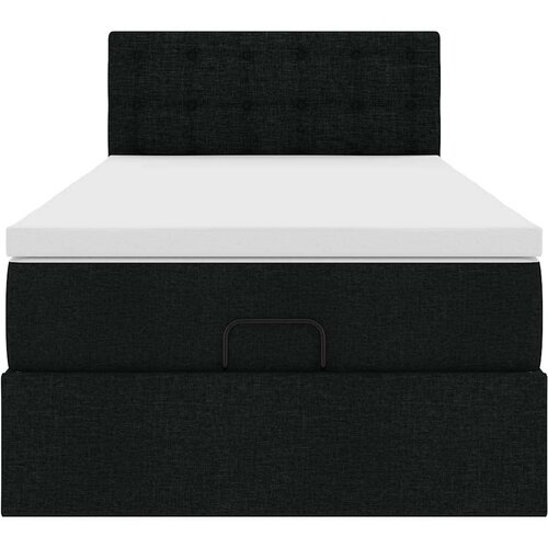VidaXL otomanski okvir kreveta s madraca crni 100x200cm tkanine Slike