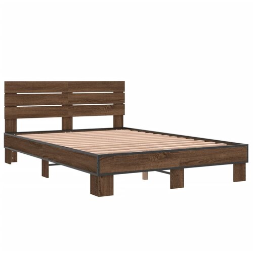 VidaXL Okvir kreveta boja hrasta 120x200 cm konstruirano drvo i metal Slike