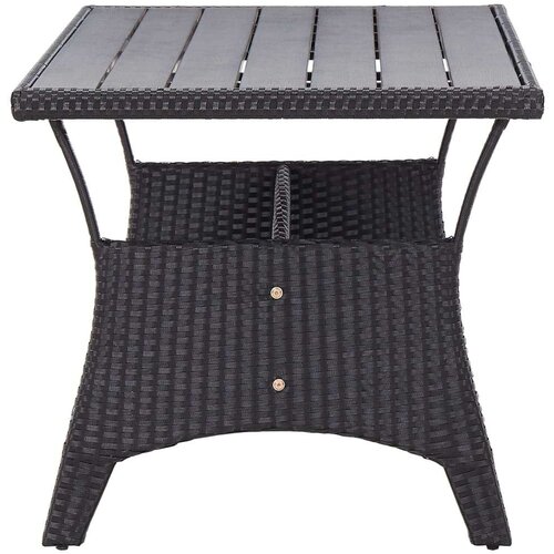 VidaXL Vrtni stol crni 120 x 70 x 66 cm od poliratana Slike