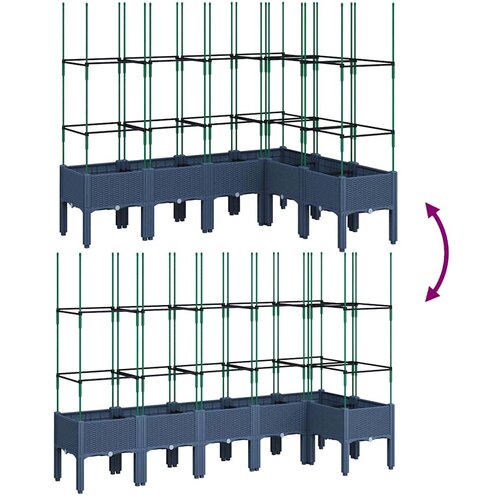  Vrtna sadilica s re&amp;scaron;etkom plava siva 120x120x142,5 cm PP Slike