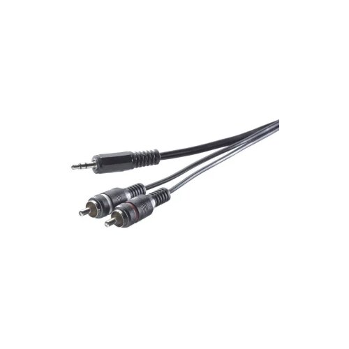 SpeaKa Professional Činč/JACK audio priključni kabel [2x činč utikač - 1x JACK utikač 3.5 mm] 5 m crn Cijene