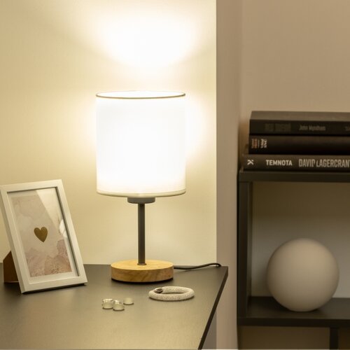  Brilagi - Stona lampa NUBILA WOOD 1xE27/25W/230V hrast/bela Slike