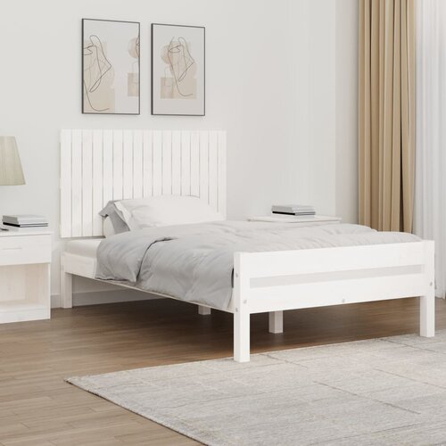  Zidno uzglavlje bijelo 108 x 3 x 60 cm od masivne borovine Slike