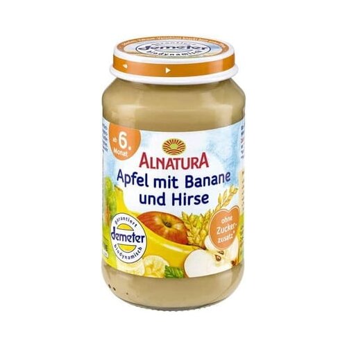 Alnatura bio otroška hrana, jabolko z banano in prosom Cene