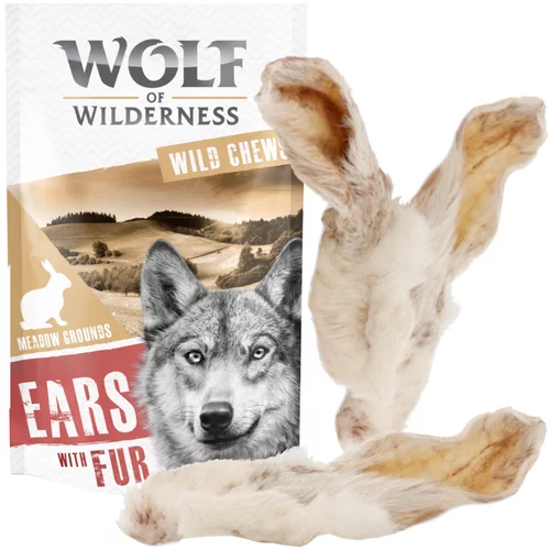 Wolf of Wilderness "Meadow Grounds" - uši kunića s krznom - 400 g (oko 20 komada)