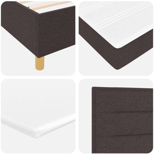  Okvir kreveta s madracem Set od 2 Tamnosmeđi Tkanina 120 x 200 cm Slike