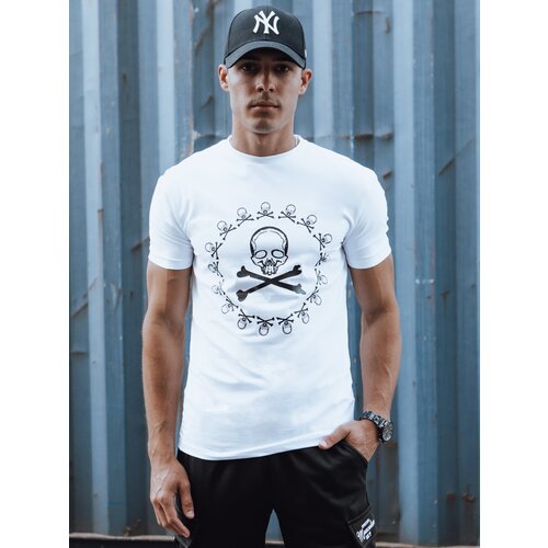DStreet T-shirt męski z nadrukiem biały Cene