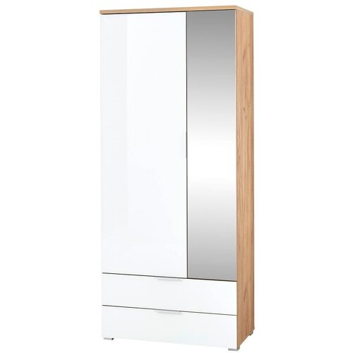Germania Bela omara v hrastovem dekorju z ogledalom 84x196 cm Telde - Germania Slike