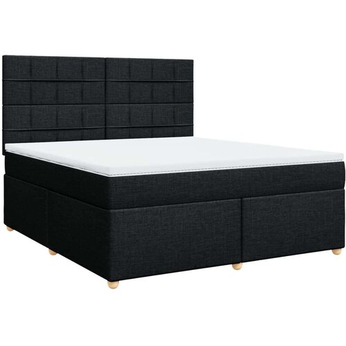 VidaXL Krevet s oprugama i madracem crni 180x200 cm od tkanine Slike