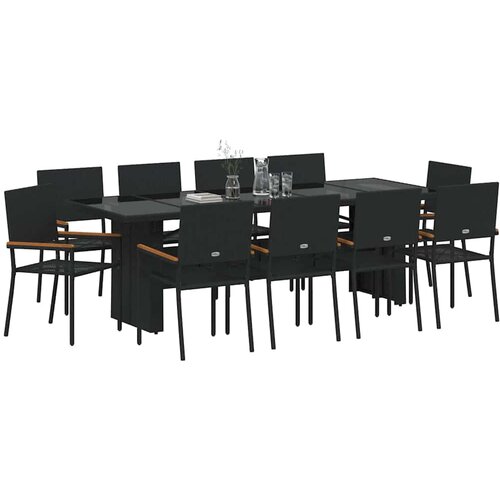  Vrtni set za objed 11 pcs Crna poliratan Slike