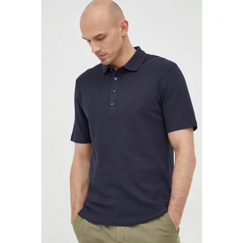 Sisley Pamučna polo majica boja: tamno plava, jednobojni model