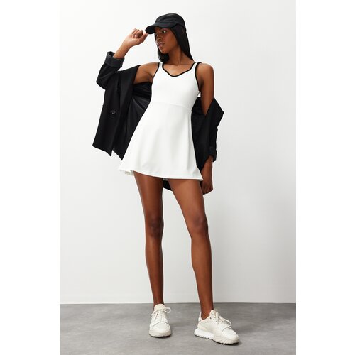 Trendyol White Piping Detail 2 Layered Tennis Knitted Sports Dress With Shorts Slike