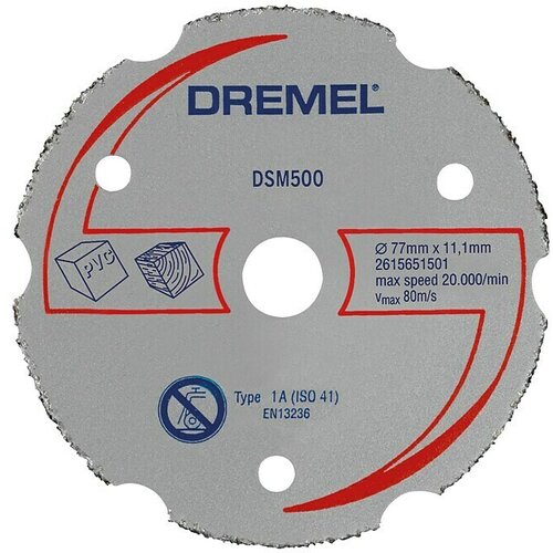 Dremel Karbidna rezna ploča DSM 500 (Promjer rezne ploče: 77 mm, Prikladno za: Drvo, Dubina reza: 20 mm, 1 Kom.) Slike