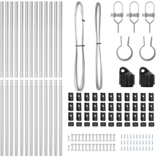  Set stupova ograde Set od 26 Srebrni Pocinčani čelik Slike