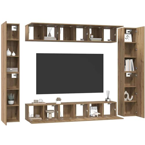  Set TV komoda s policom Zidne Ostalo s pohranom s vratima 10 pcs hrast artisan 30.5 x 30 x 90 cm Slike
