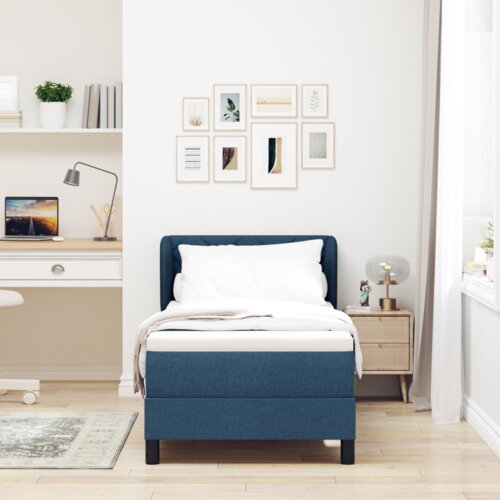 Box Spring Krevet s Madracem Plava 80x200 cm Tkanina Slike