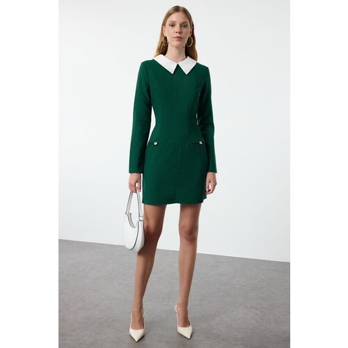 Trendyol Green Collar Detailed Woven Dress Cene