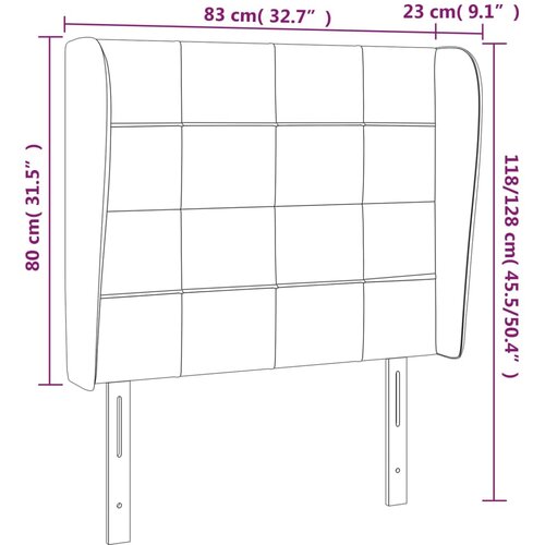  Uzglavlje s u&amp;scaron;ima crno 83 x 23 x 118/128 cm od tkanine Slike