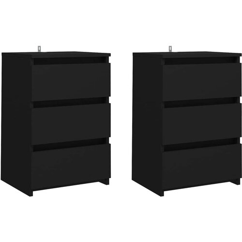  Noćni ormarići 2 kom crni 40 x 35 x 62 5 cm konstruirano drvo Cijene